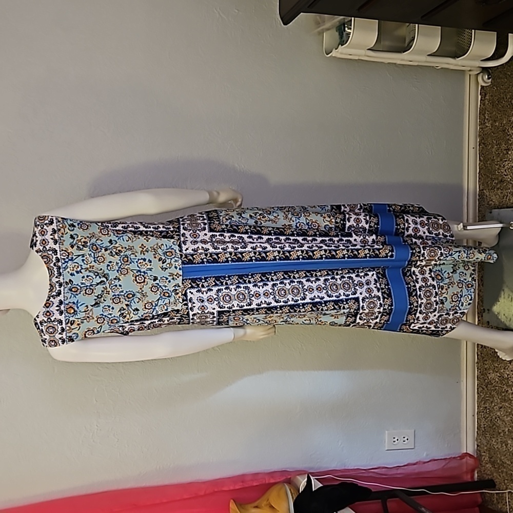 ONE WORLD Floral Colorblock Patchwork Sleeveless … - image 6